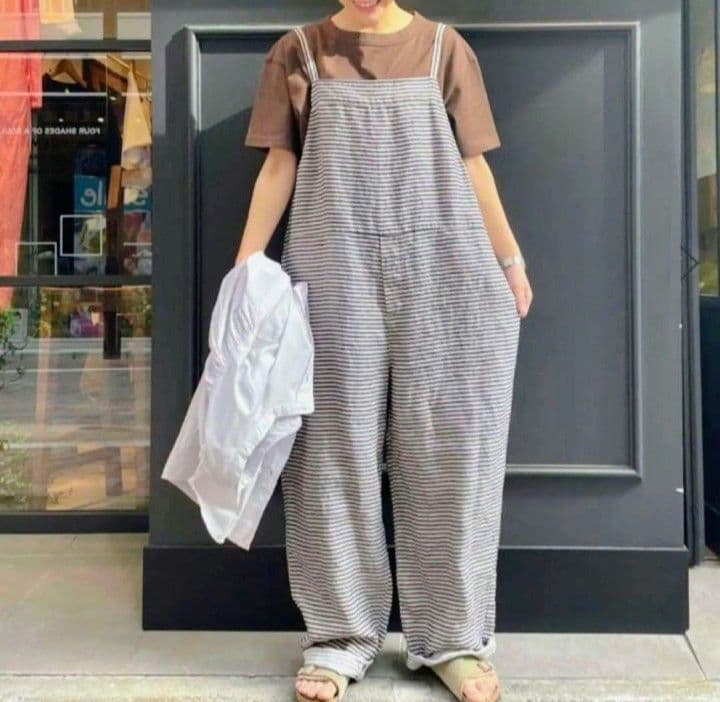 ジャーナルスタンダードラックス リネンボーダーキャミサロペット