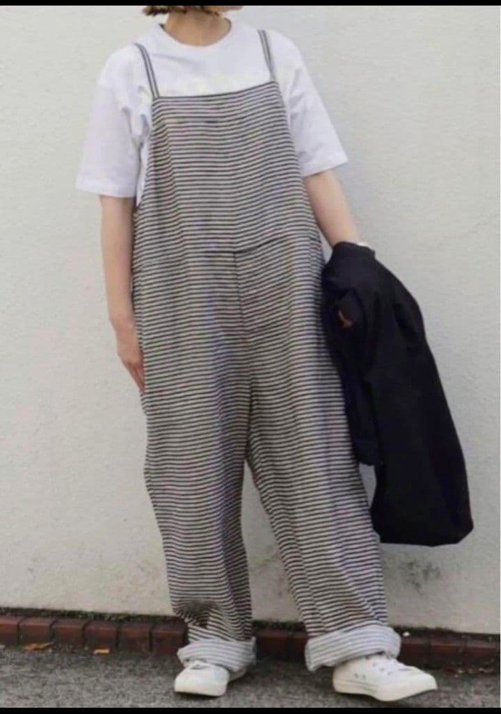 ジャーナルスタンダードラックス リネンボーダーキャミサロペット