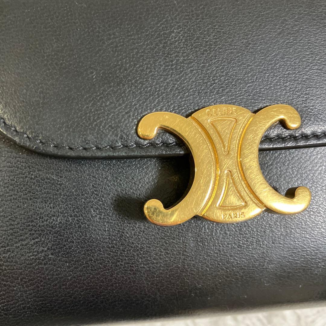 CELINE トリオンフ　三つ折り財布　ブラック