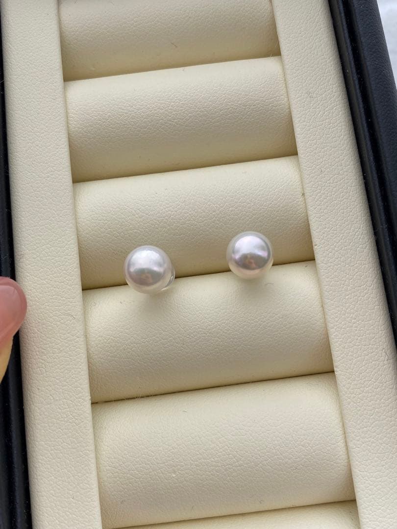 K18WG アコヤパールピアス　本真珠