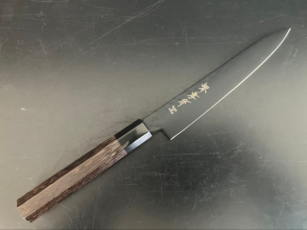 堺孝行 【黒影】 和ペテ　150mm VG10 槌目 フッ素加工 和包丁