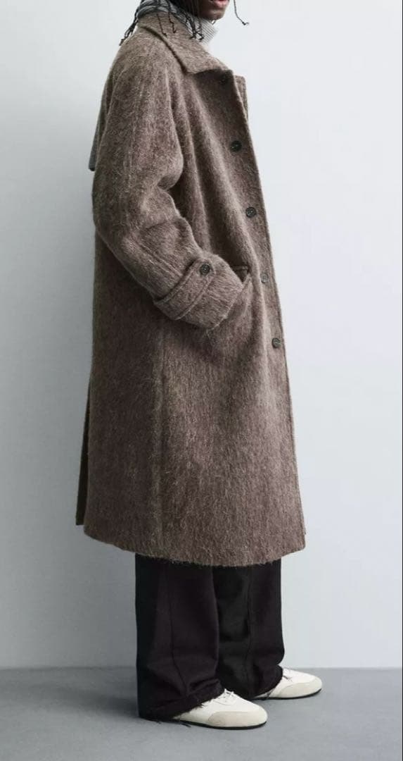 ZARA ザラ　ウール混紡 ブラウン ステンカラーコート　バルマカーン