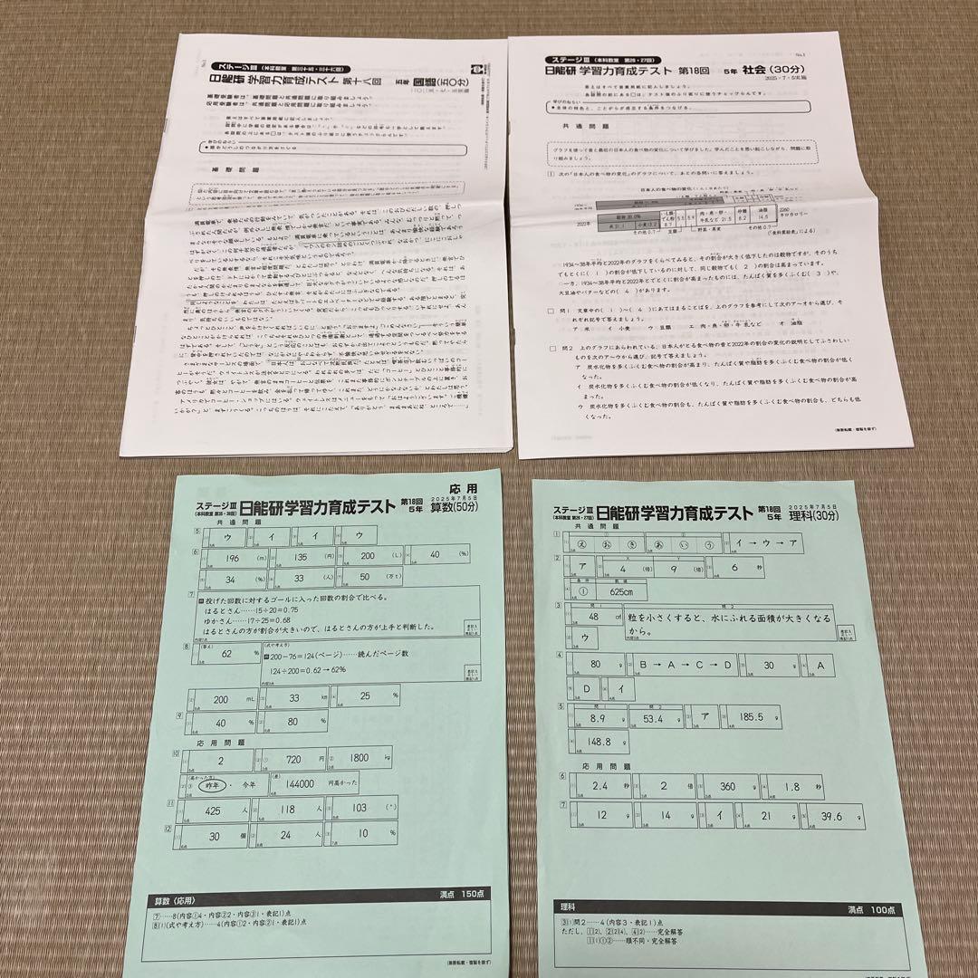 2025年 日能研 5年 ステージⅢ 育成テスト