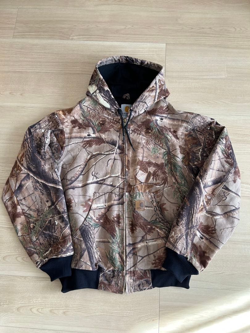 90s carhartt active jacket リアルツリー　デトロイト