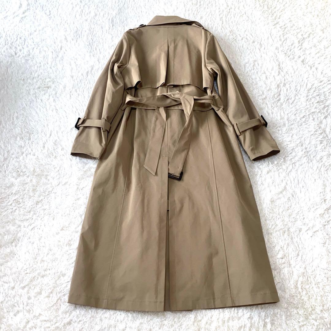 Anne Coquine トレンチコート ロゴグラム裏地　ベージュグレー　M