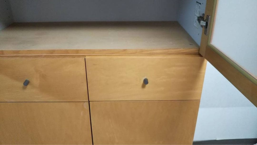 【廃盤・希少】送料込 無印良品キャビネット（食器棚・カップボード）ナチュラル木製