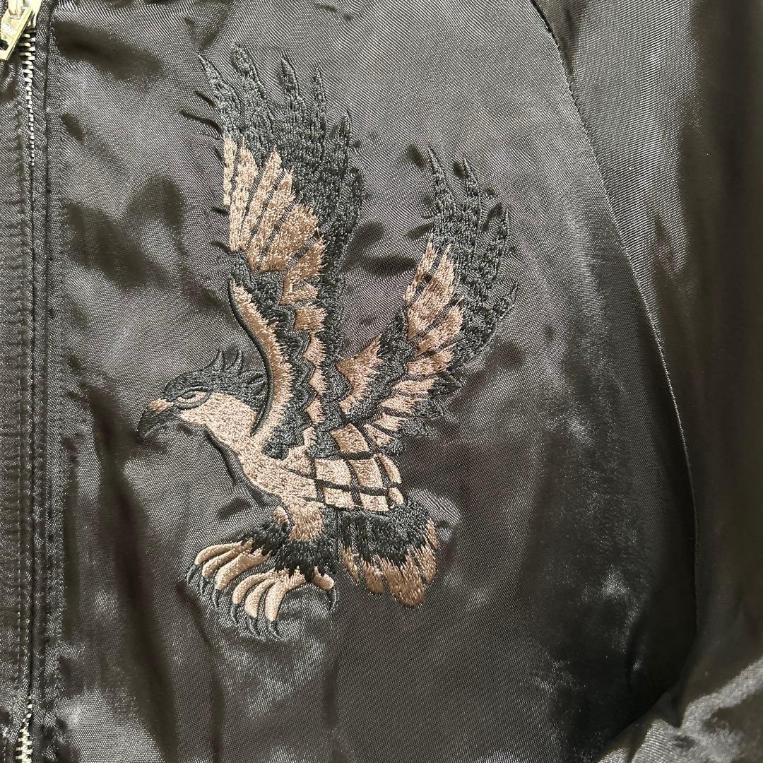 新品　XL クロップドヘッズ　ブラック✖️ゴールド　スカジャン　刺繍