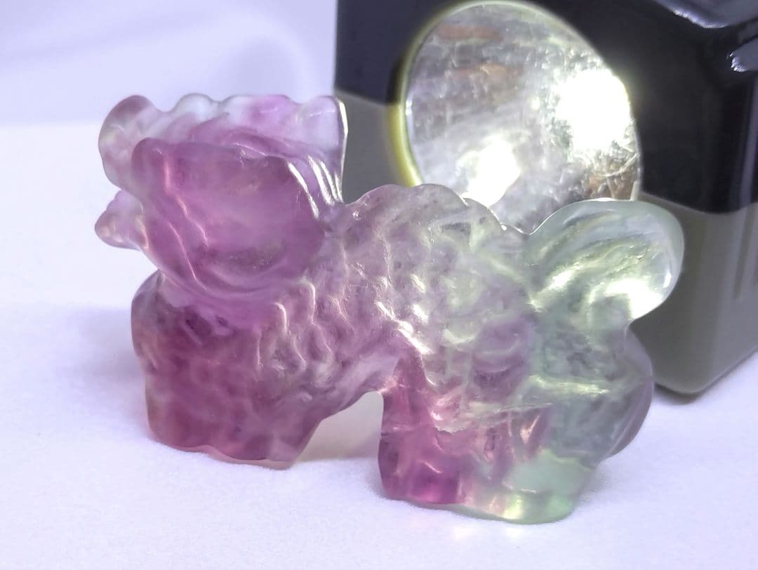フローライト　キャンディ　龍　辰　ドラゴン　彫り物　カービング　干支　セット