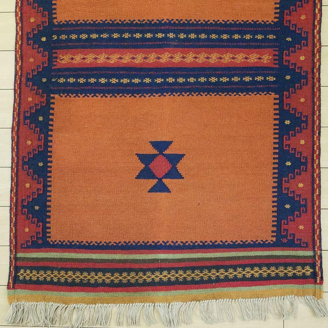 77X242cm廊下敷き・キリム(28)・ギャッベ・キッチンマット・ベランダ