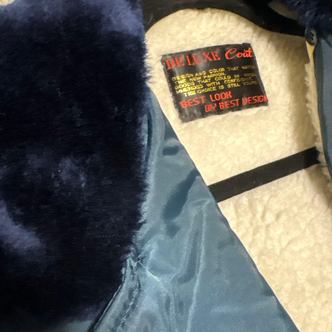 80s　B-15フライトジャケット ダークブルー ファー付き