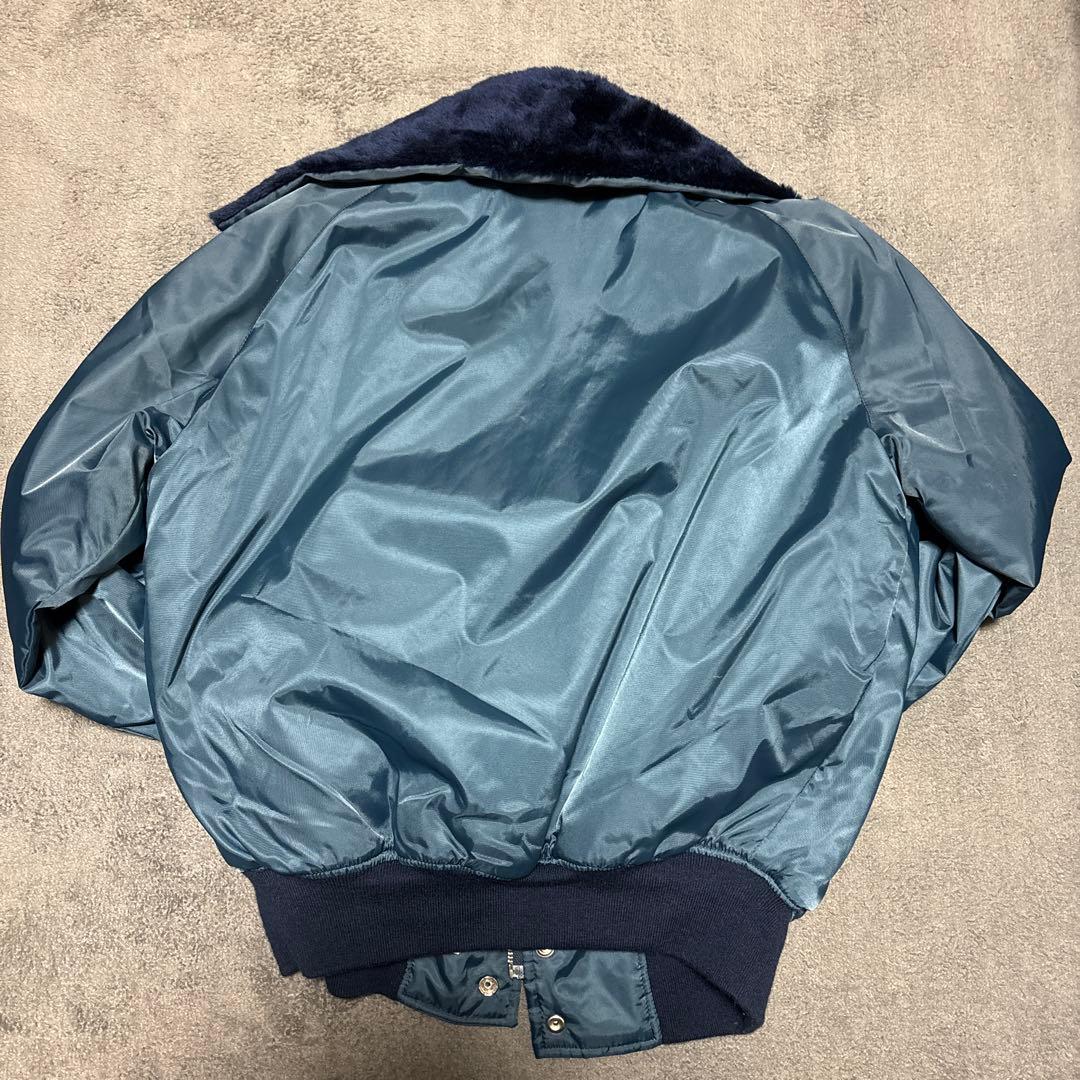 80s　B-15フライトジャケット ダークブルー ファー付き
