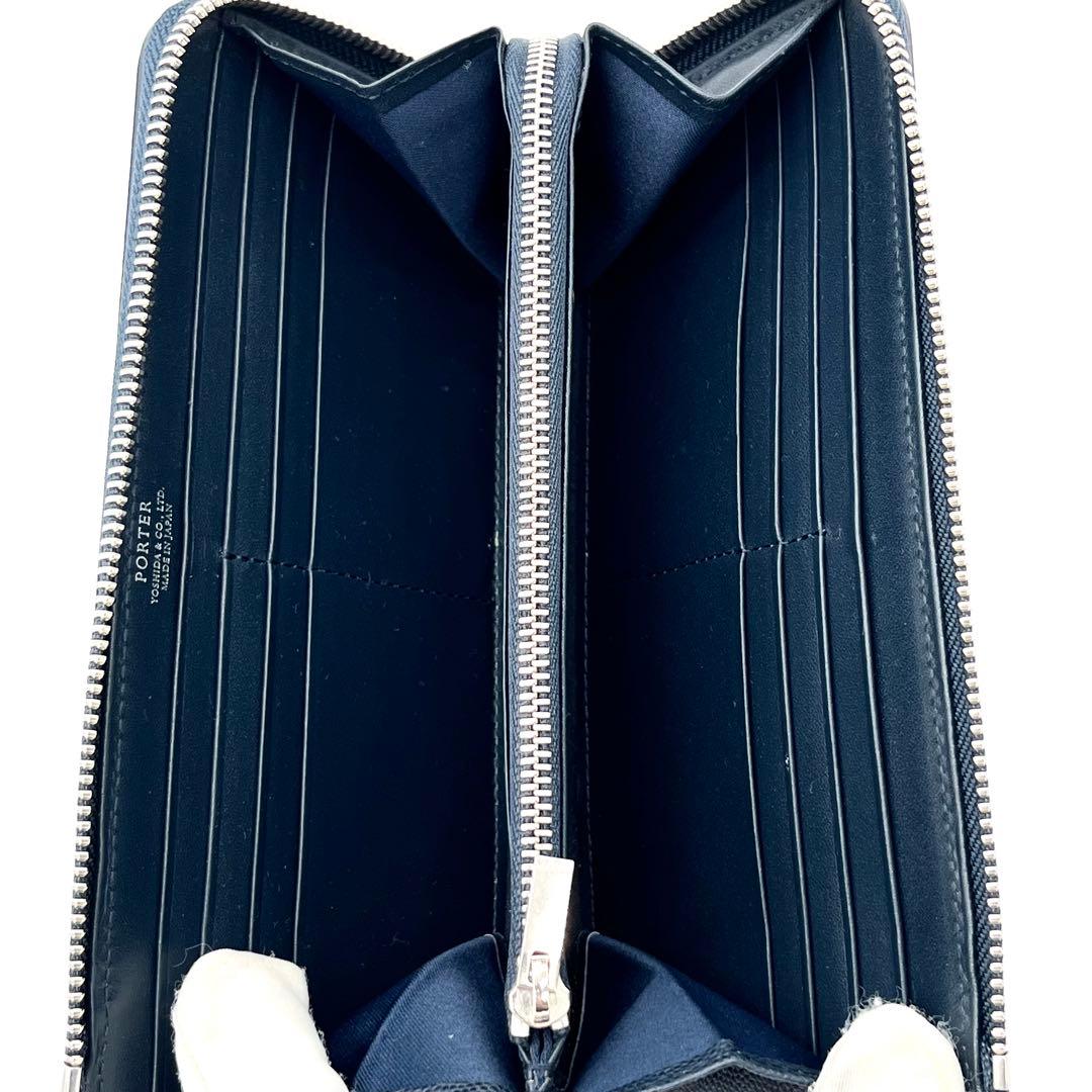 【極美品】PORTER 長財布　エイブル　L字ファスナー　レザー　ネイビー
