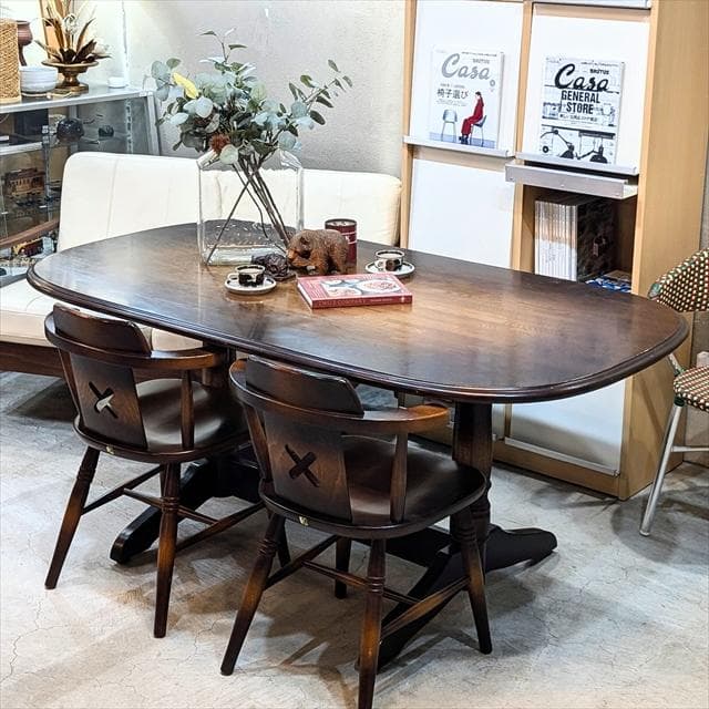 オールキツツキ（飛騨産業家具）オーバルダイニングテーブル