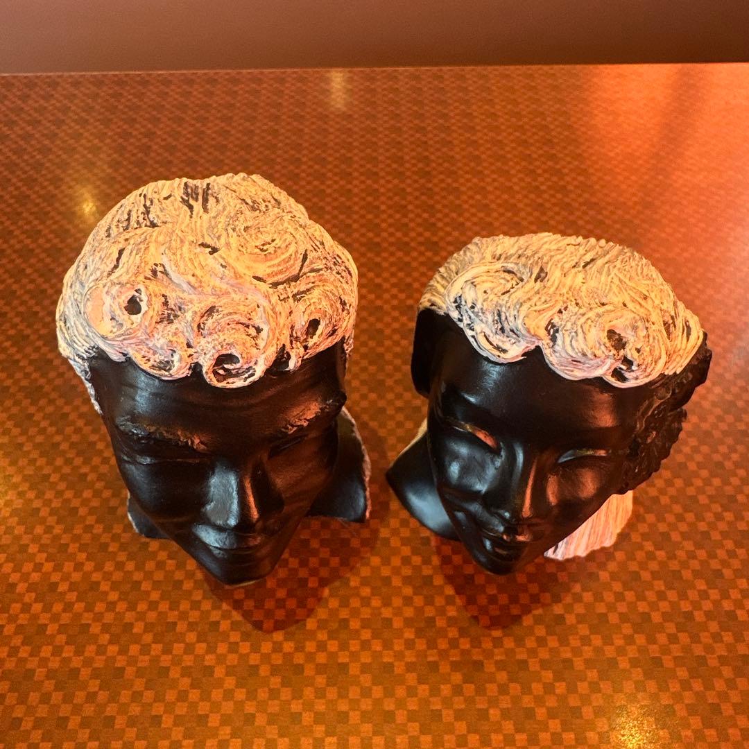 60's Hawaii フランクシャーマン 黒珊瑚 ヘッドバスト ペアセット