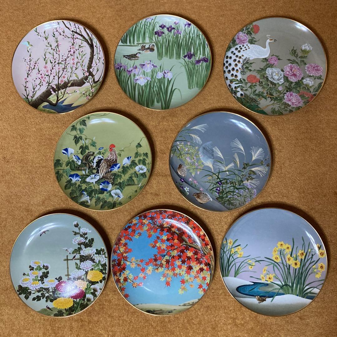 フランクリンポーセリン 花鳥十二か月 飾皿コレクション　野畑直子作　4枚欠品