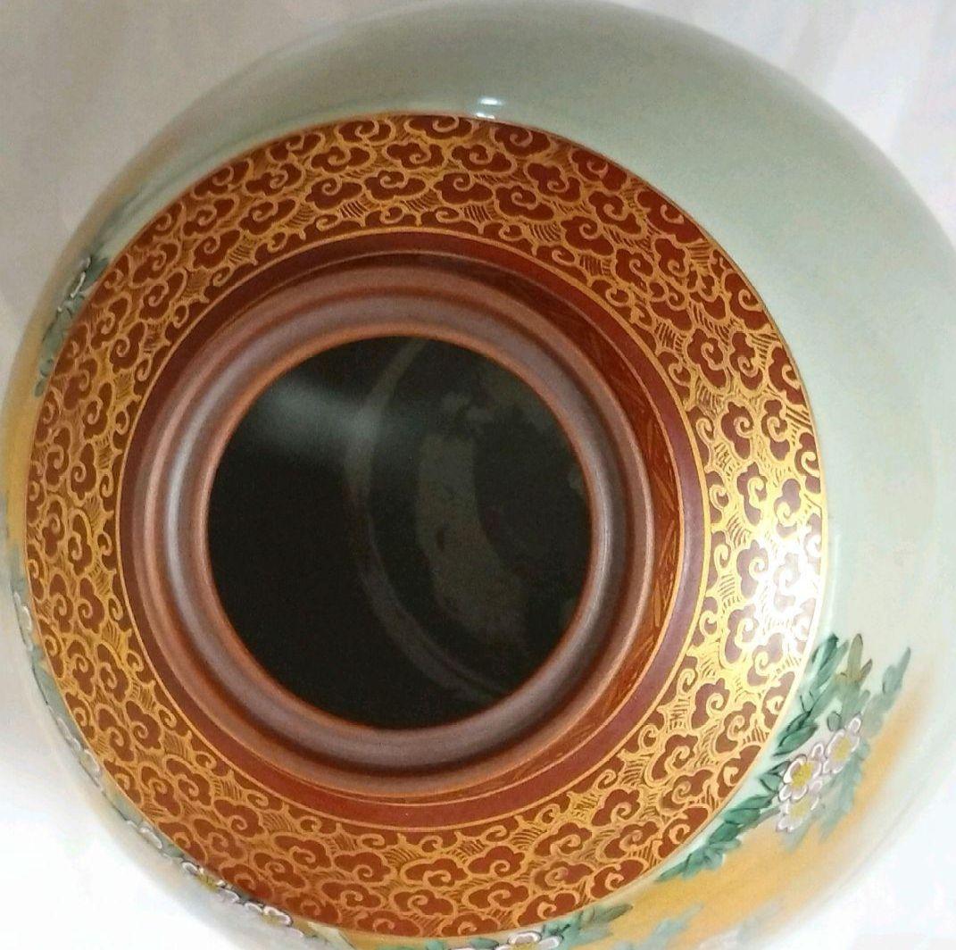 【美品】九谷焼　仙春作　花瓶　特大　10号　花鳥図柄