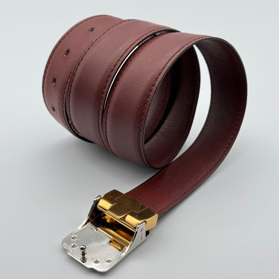 ✨美品✨カルティエ ベルト マスト サントス ゴールド シルバー金具 純正ベルト