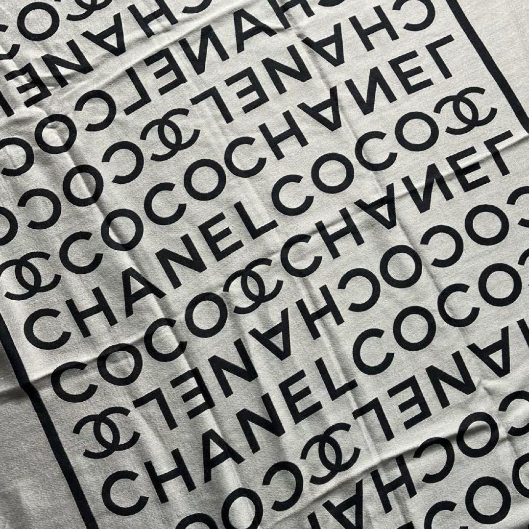 美品 CHANEL シャネル 大判 ストール マフラー ココマーク シルク 人気