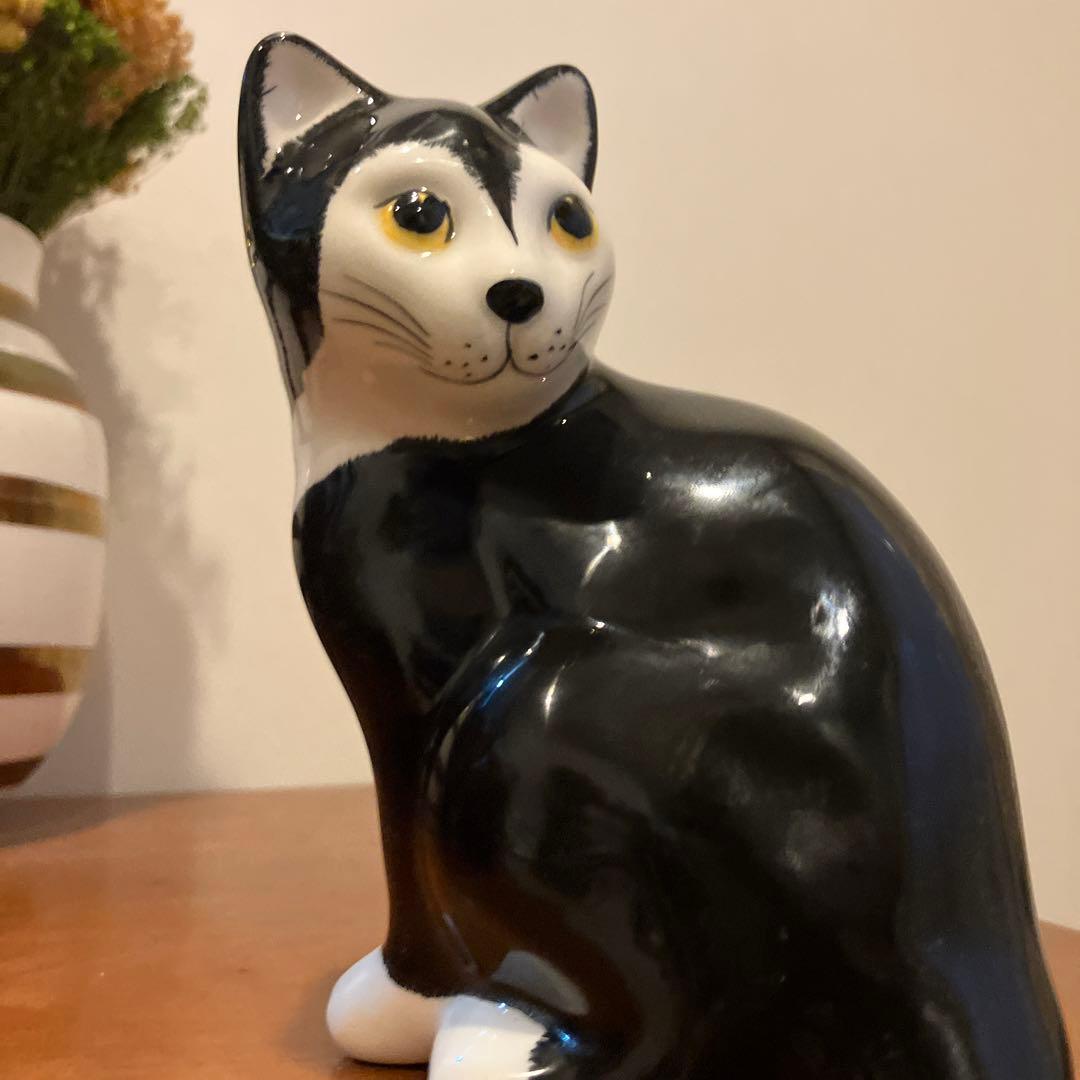 英国ビンテージ　可愛過ぎる猫ちゃんの陶器オブジェ