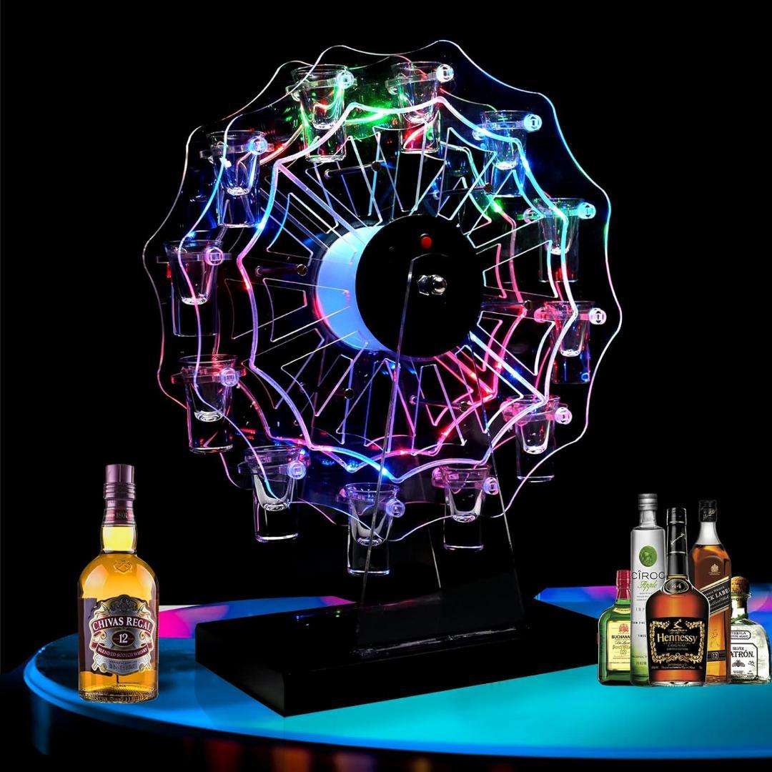 新品 テキーラ観覧車 LED 観覧車 ワインラック 酒グラススタンド 充電式