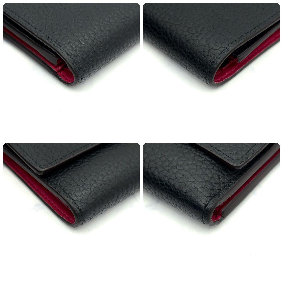 【最高級美品】ルイヴィトン カプシーヌ コンパクト 三つ折り財布 ノワール 黒