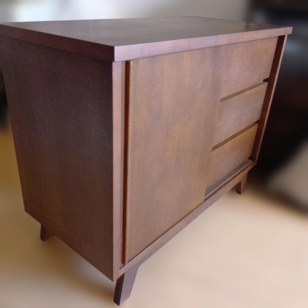 木製リビングボード 　引出3段　引戸　日本製