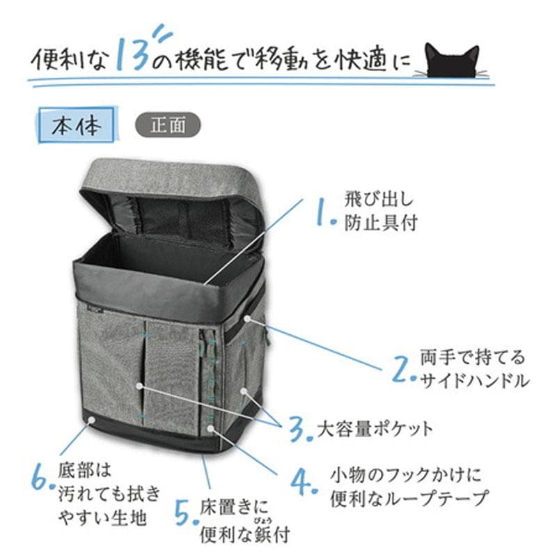 Add Mate アドメイト ペット用多機能お出かけリュック グレー 犬 猫