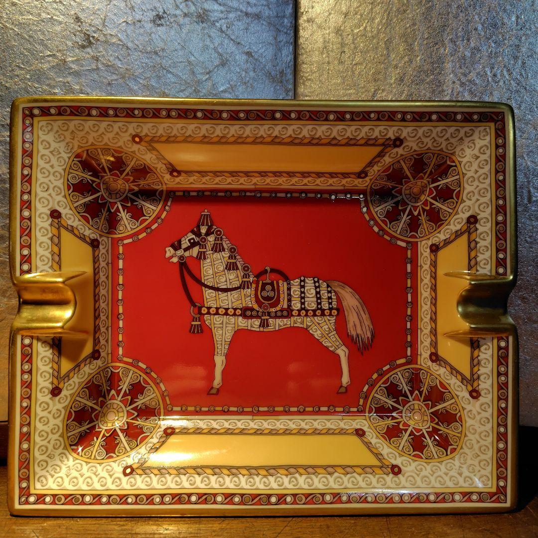 1月7日までのお年玉価格HERMES灰皿アッシュトレイ馬の絵柄 HERMES灰皿