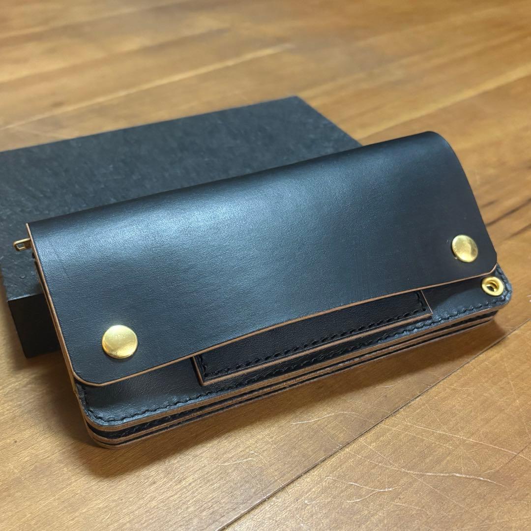 昭南茶芯ブラック　ロングトラッカーウォレット