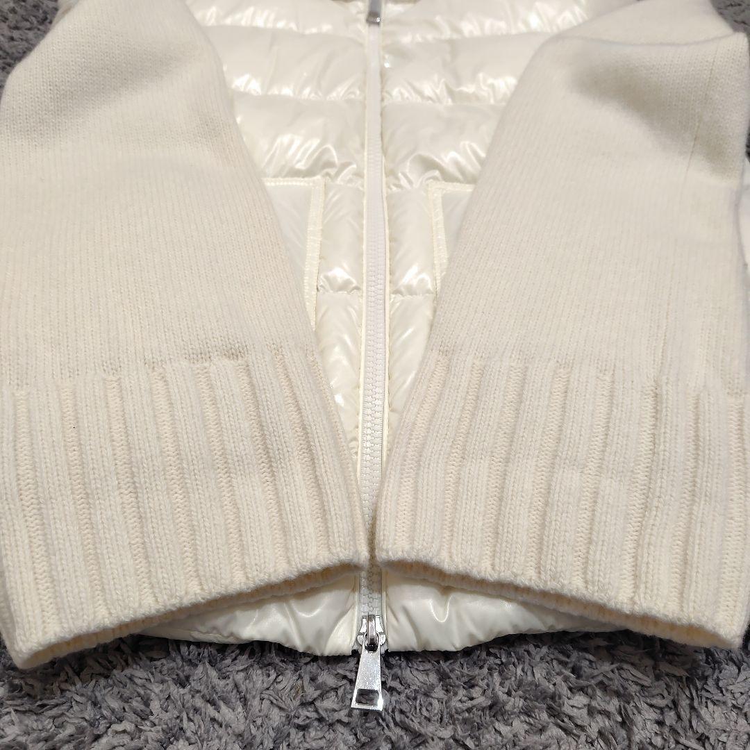 モンクレール ダウン×ニット ハイブリッドダウンカーディガン アイボリー S