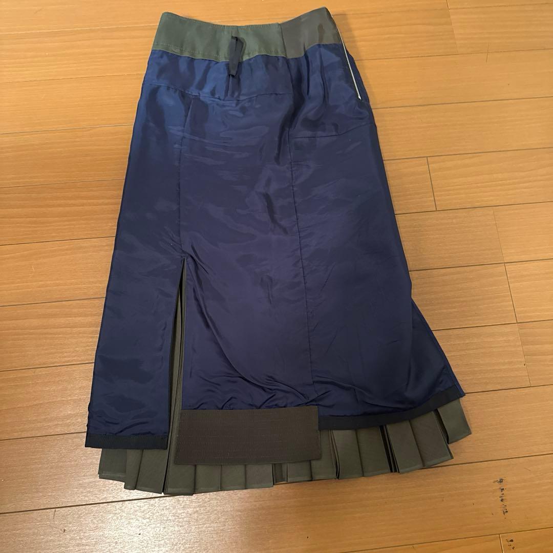sacai サカイ　スーチングプリーツスカート　21SS サイズ0