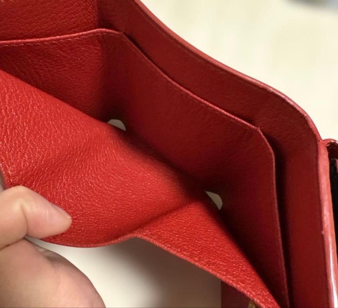 良品 MIUMIU 黒 ラブレター ハート マドラス 折り財布 ミニウォレット