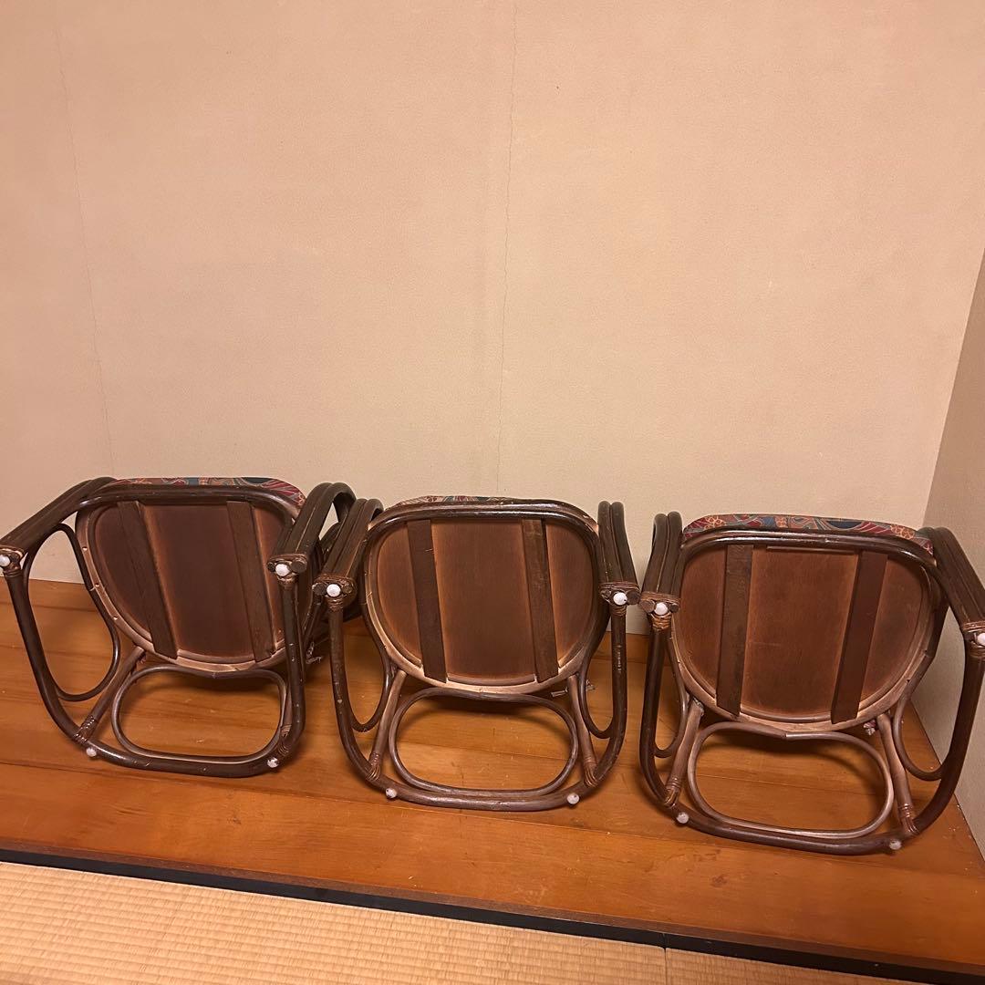 ラタン　1人掛け座椅子(×3)