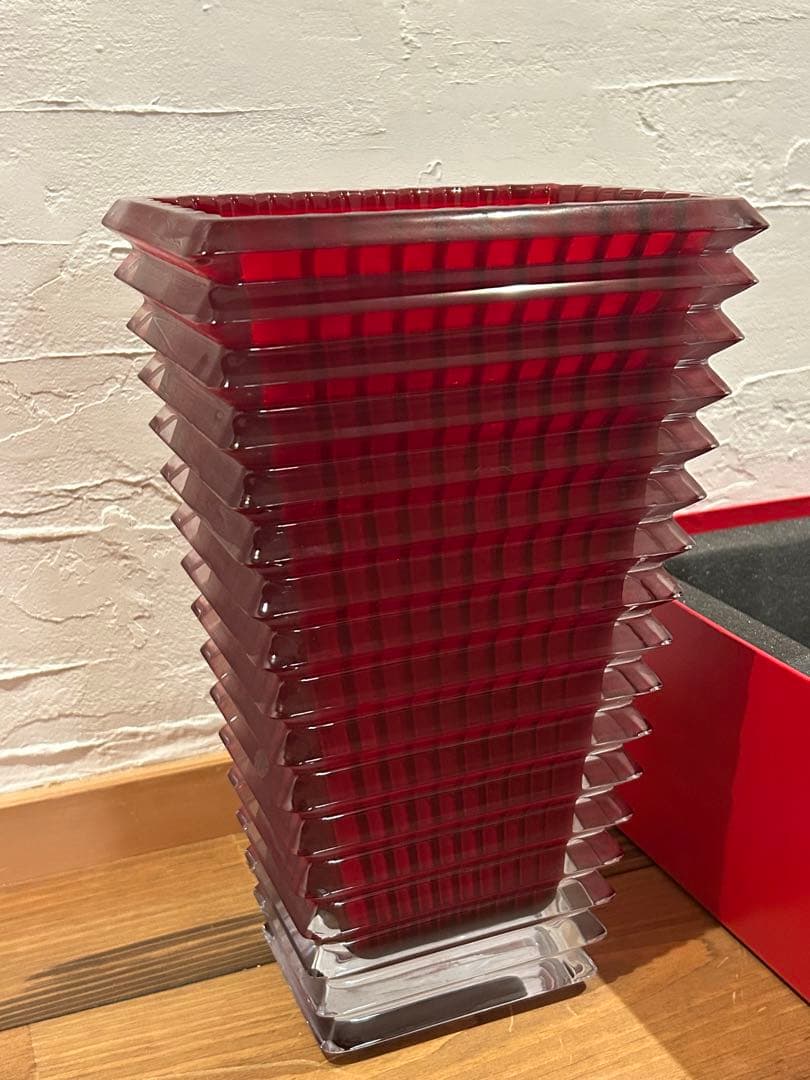 Baccarat バカラ アイ ベース スクウェア L 30cmレッド