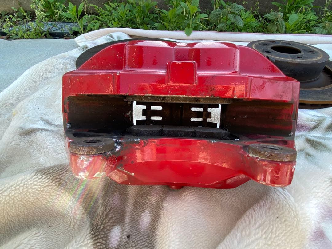 NISSAN 赤 アケボノブレーキキャリパー 4個セット V36 Z34