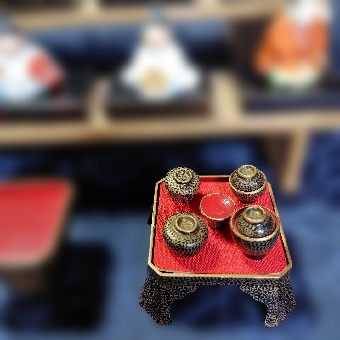 【古い】ミニチュア雛人形セット( 土人形)