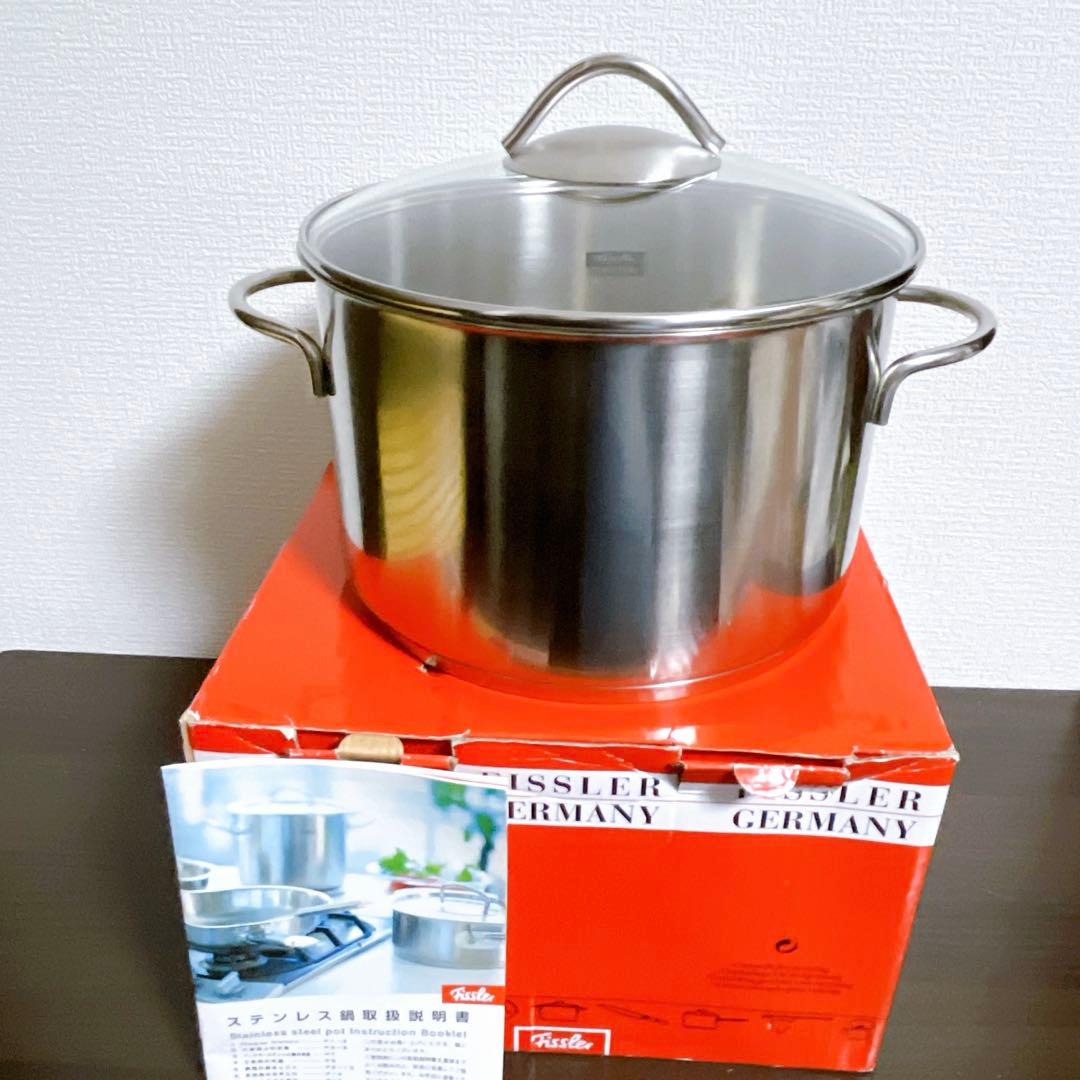【未使用】フィスラー　ロンドン シチューポット 24cm ガラス蓋付　ドイツ製