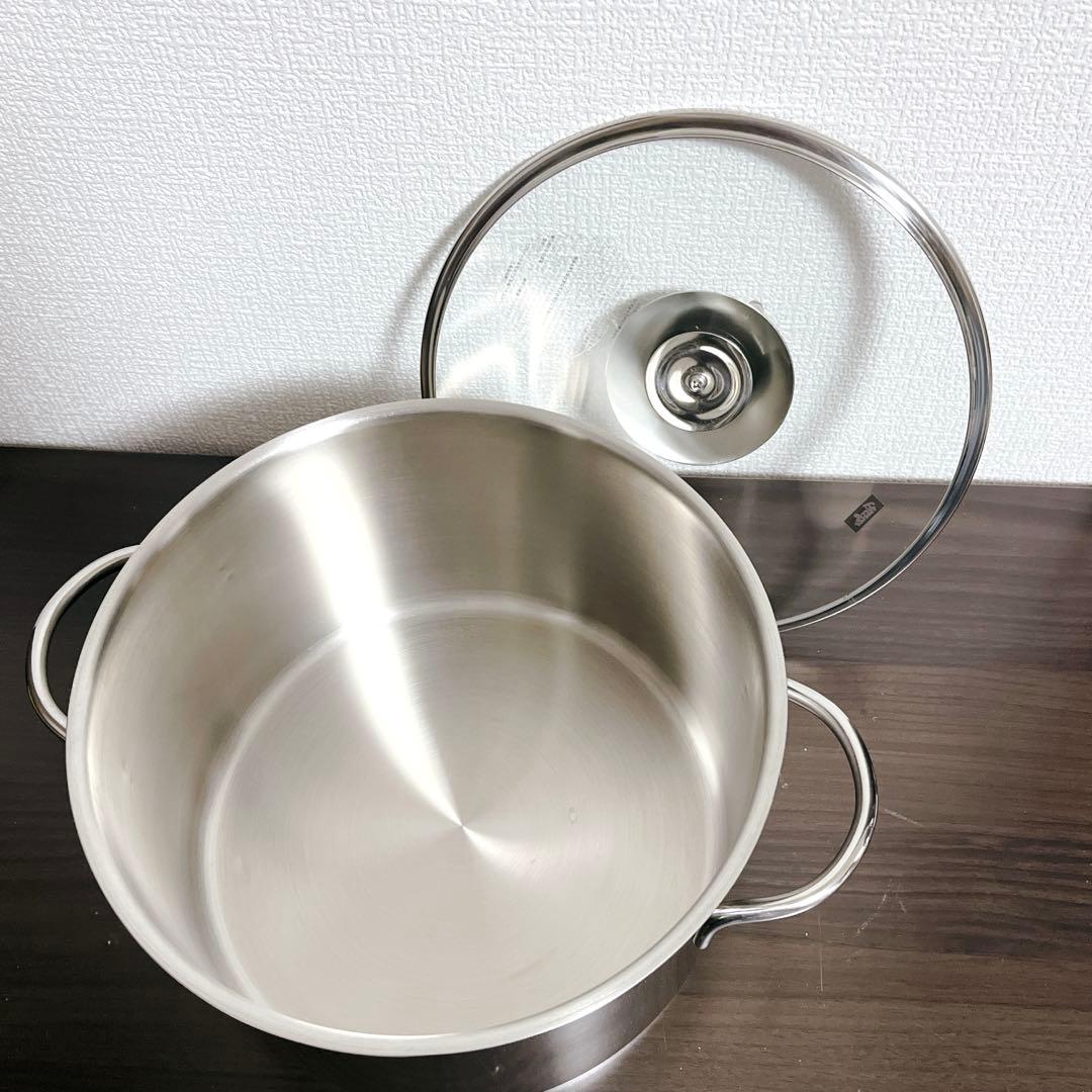 【未使用】フィスラー　ロンドン シチューポット 24cm ガラス蓋付　ドイツ製