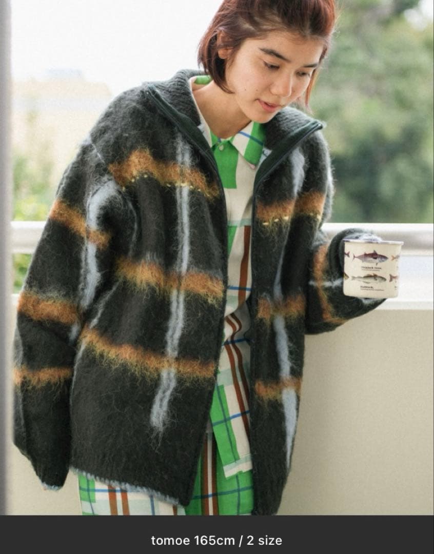 PAMM 透明な空気のチェックジップニット