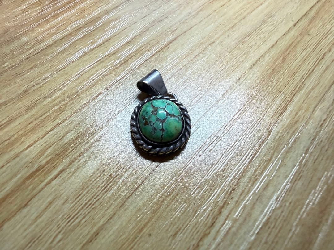 ターコイズ　キャリコレイク　ペンダントトップ　チェーン　スターリングシルバー