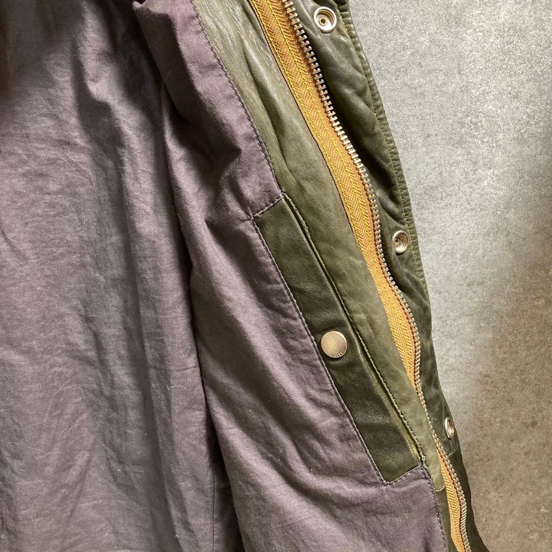 DIESEL ディーゼル 羊革 ラムレザー ライダースジャケット カーキ