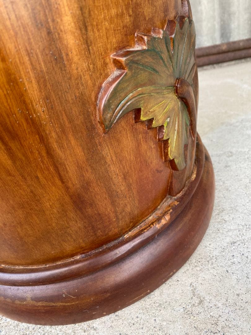 木製　傘立て　葡萄　アンティーク　マホガニー