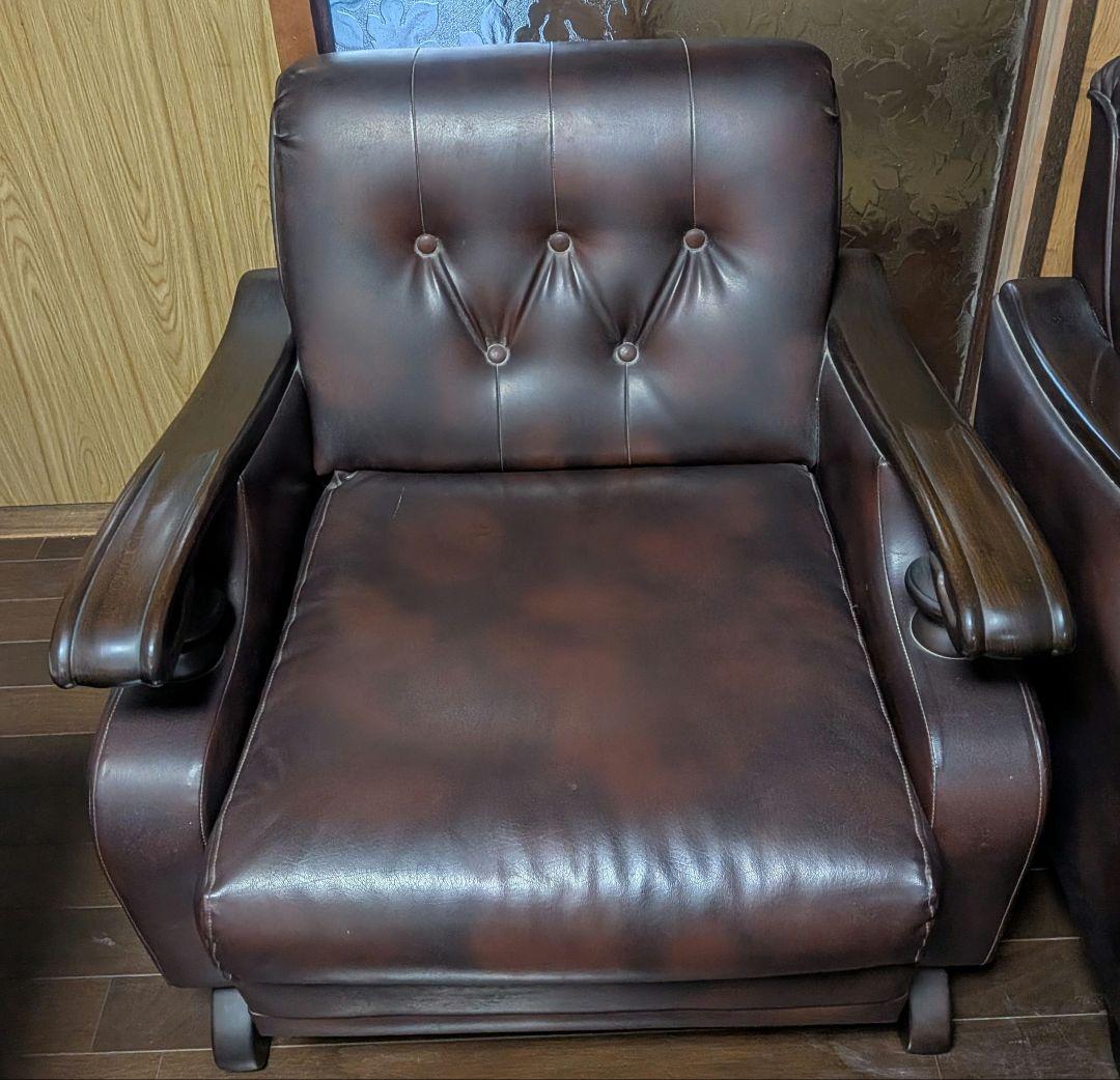 ダークブラウン 1人掛けソファ