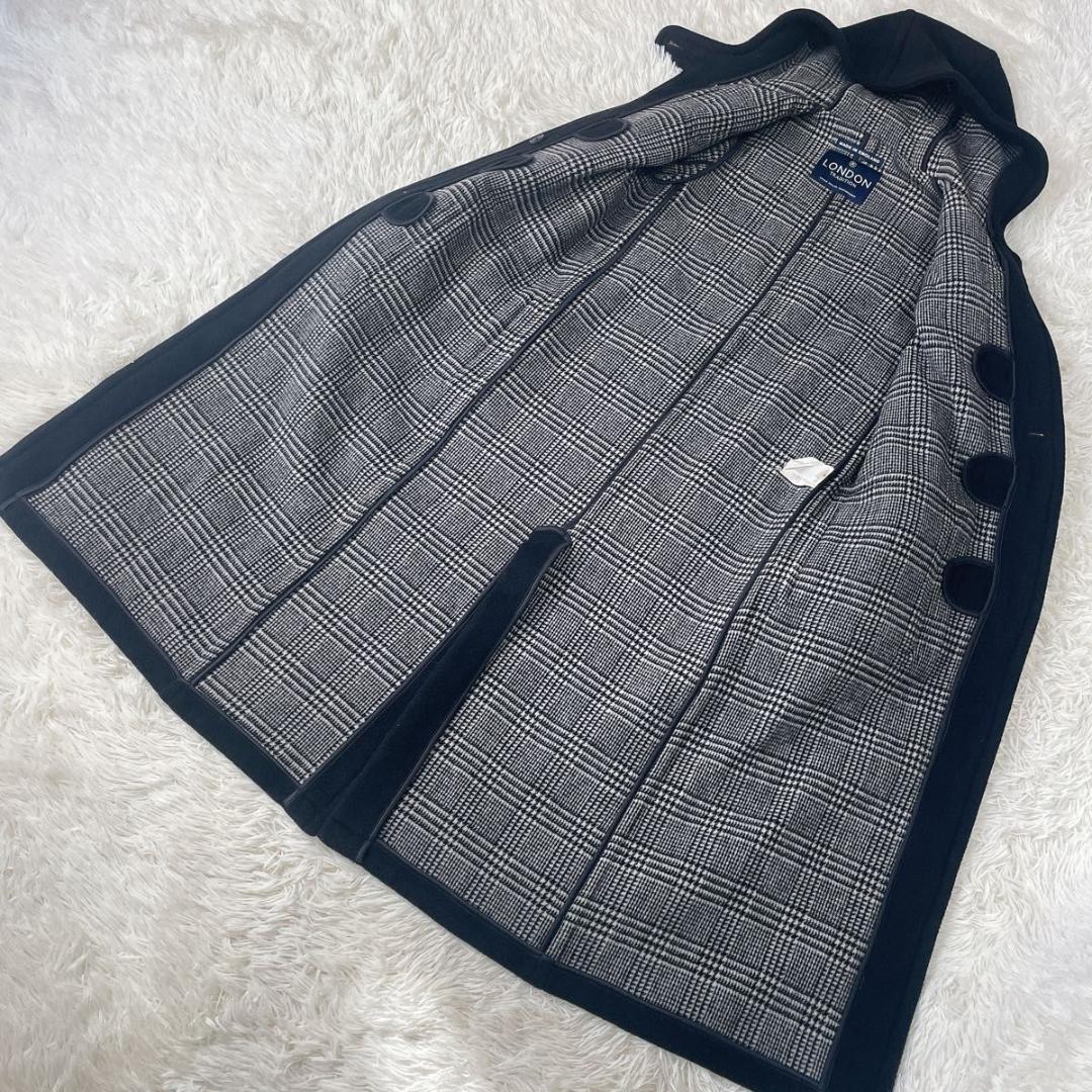 美品✨着丈113cm★ロンドントラディション ダッフルコート フード ブラック