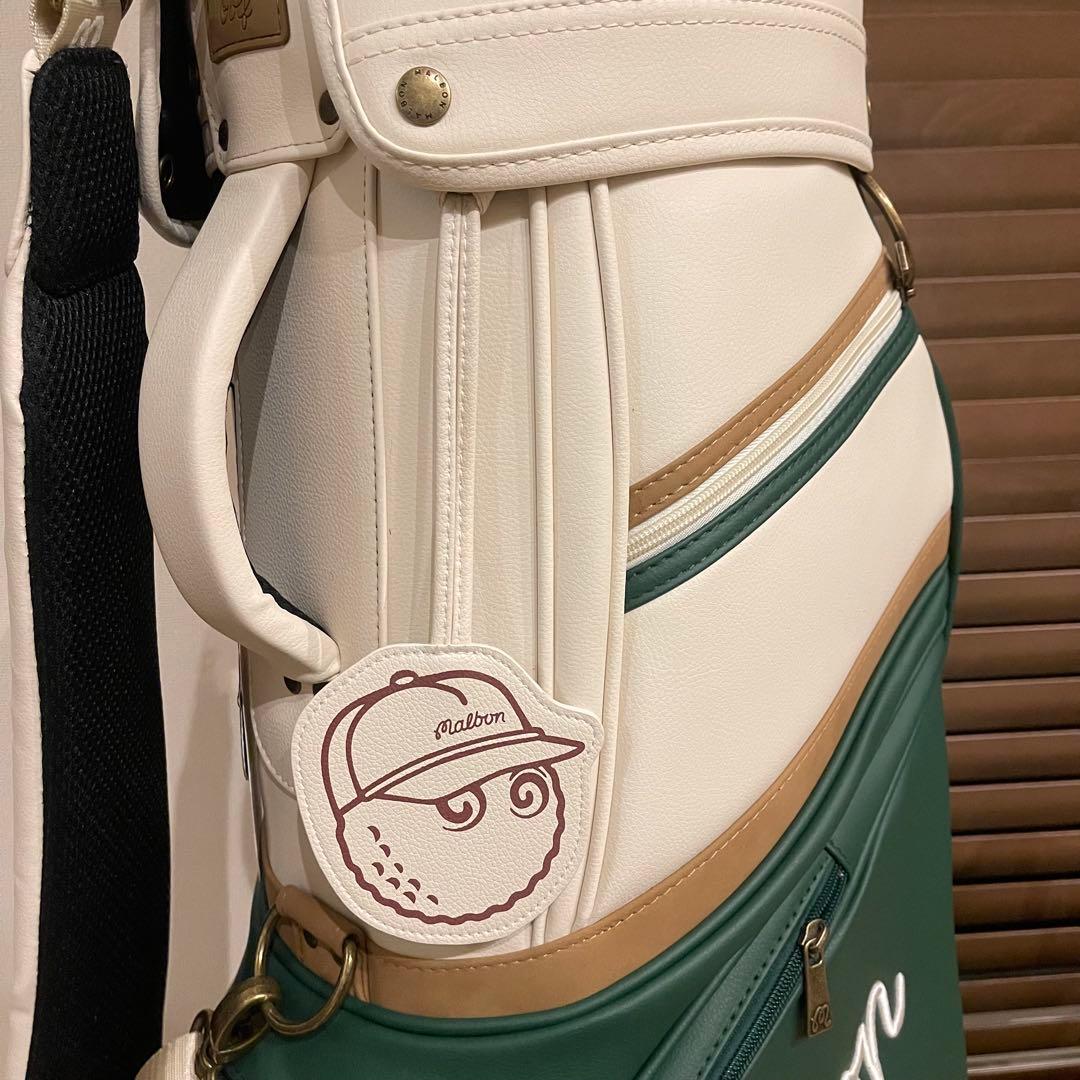 【即発送】MALBON マルボンゴルフ キャディバッグ ゴルフバッグ 緑白