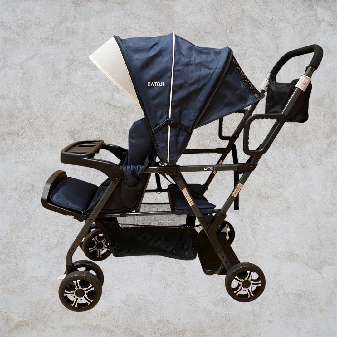 美品✨KATOJI 二人でゴー 二人乗り ベビーカー ネイビー