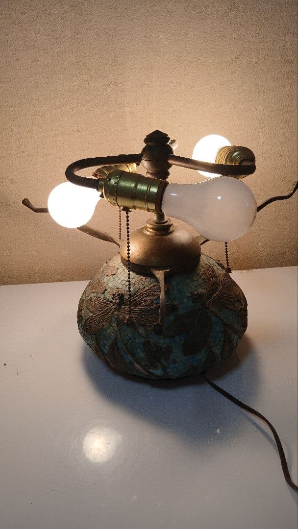 ティファニー　ドラゴンフライ　アンティーク品ステンドグラス　フロアスタンド