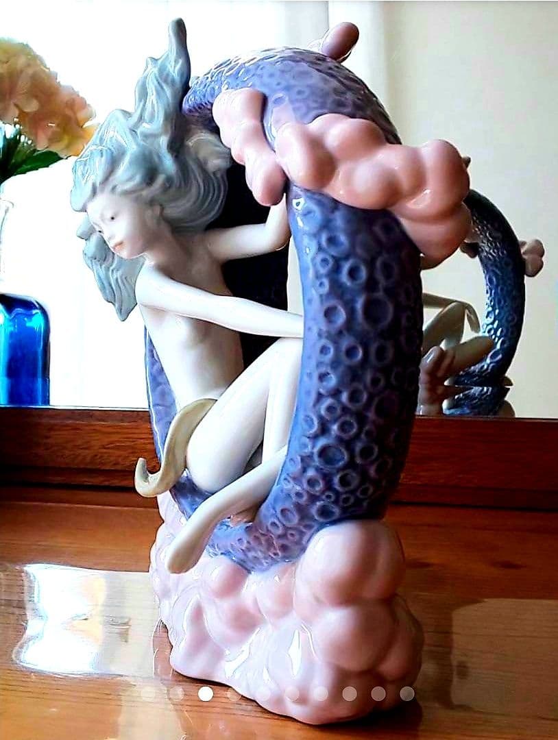 廃盤 期間限定品リヤドロ 名作「月の妖精」陶器 フェアリー 置物 フィギュリン