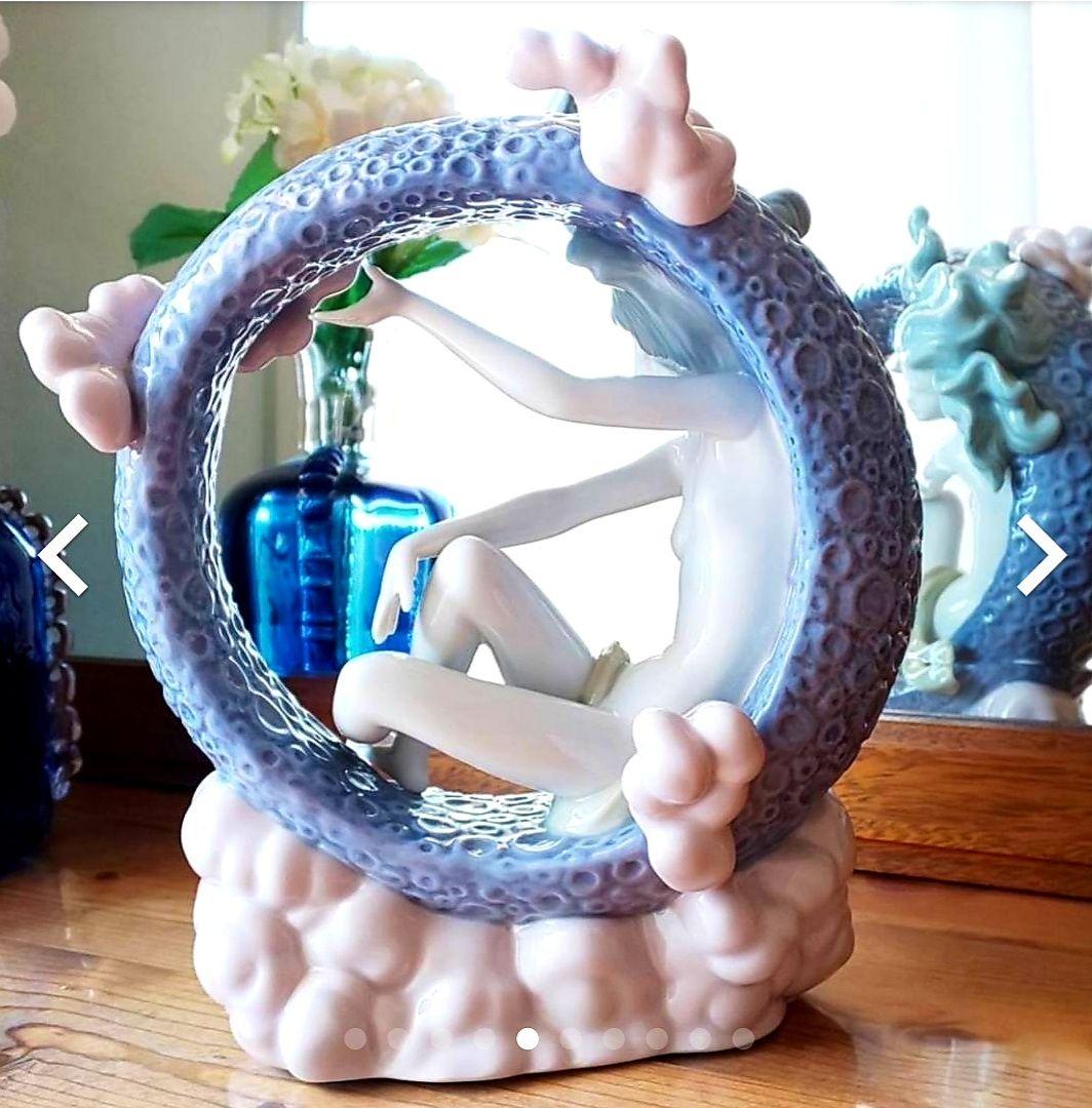 廃盤 期間限定品リヤドロ 名作「月の妖精」陶器 フェアリー 置物 フィギュリン