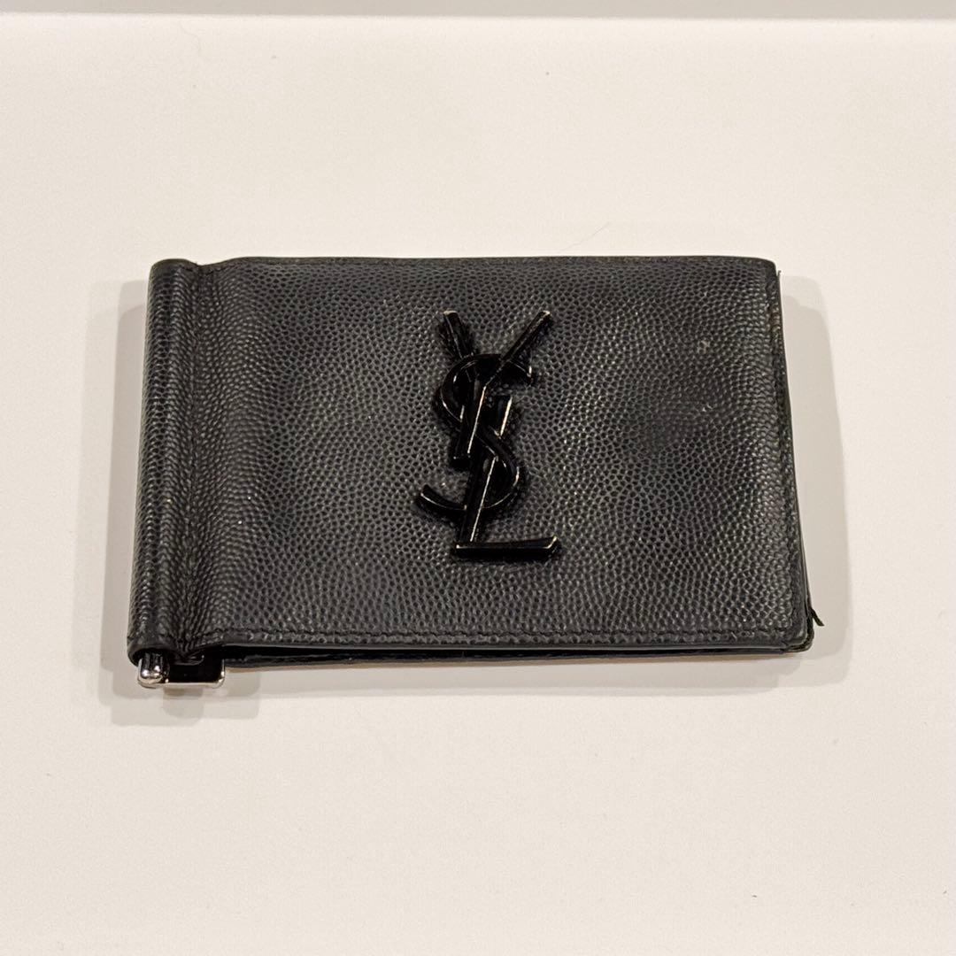 BANKSY【イヴ サン ローラン】 マネークリップ レザー ブラック